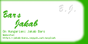bars jakab business card